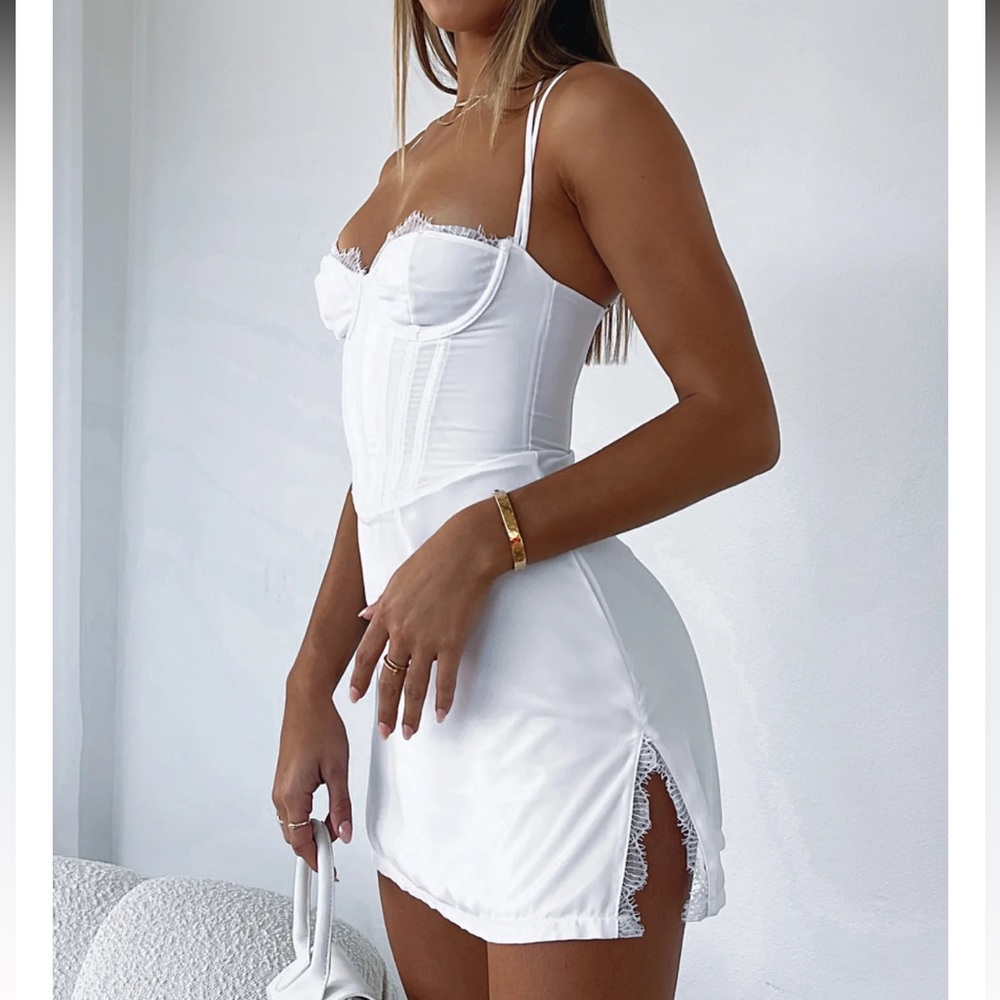 White Fox Move Along Mini Dress White NWT
